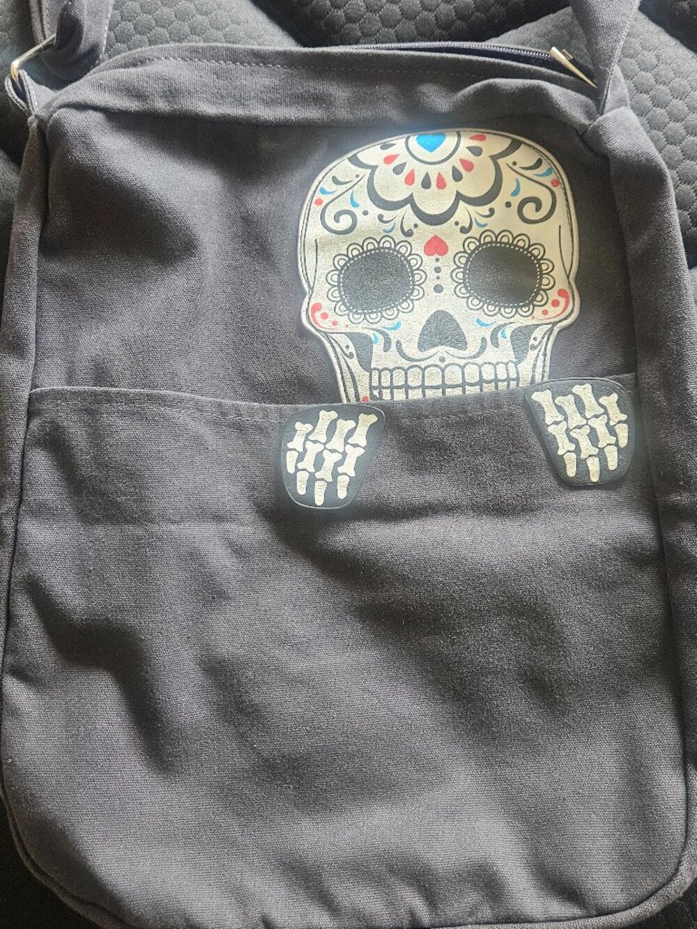 Sleepyville Critters Skull Messenger Bag